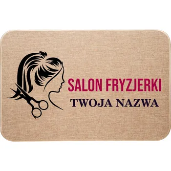 Rohožka Lněná rohožka před dveře s potiskem Kadeřnictví + Vaše Jméno