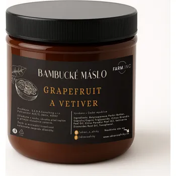Tělový krém Farm.inc Šlehané bambucké máslo Grapefruit a Vetiver 500ml