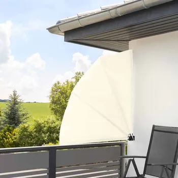 balkonová zástěna Skládací zástěna na balkón, 140 cm, 2 barvy - bílá
