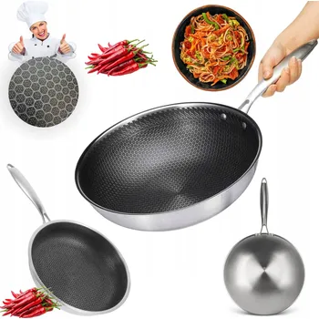 Pánev PÁNEV Z NEREZOVÉ OCELI Pánev S PLÁSTVOVÝM NEPRIĽNAVÝM POVRCHEM