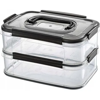 Dóza na potraviny Orion Dvojitá nádoba na potraviny 2x1,8L Průhledná
