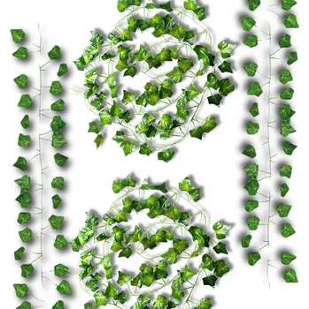 umělá květina Umělý závěsný BŘEČŤAN Rostlina Listy Dekorace x12 na zeď balkon 2,1M