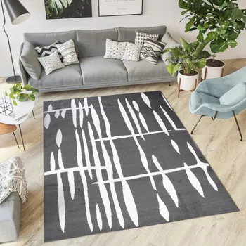 Koberec Moderní koberec Tap - čáry 4 - tmavě šedý/bílý Rozměr koberce: 120x170 cm