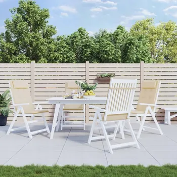 Podsedák Polštáře na židle s vysokým opěradlem, 4 ks, béžové, Oxford