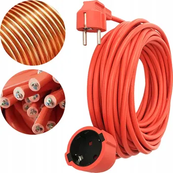 Napájecí kabel PRODLUŽOVACÍ KABEL UNIVERZÁLNÍ STAVEBNÍ ZAHRADNÍ PRO SEKAČKY KŘOVINOŘEZY 20M IP44 16A