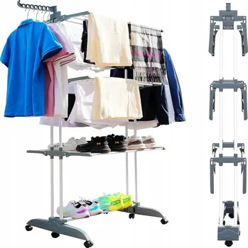 Sušák na prádlo Sušák na prádlo TopMac volně stojící skládací na kolečkách 50 kg 6 ramen