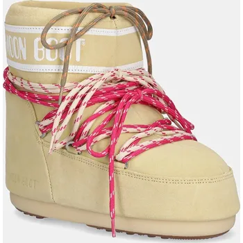 Dětská móda Sněhule Moon Boot MB ICON LOW SUEDE LACES 80D1409670.B021 žlutá 10X, EUR 33/35