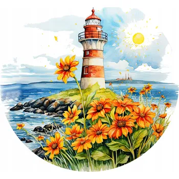 Podtácek Keramické podložky pod hrnek x4 s potiskem - Maják