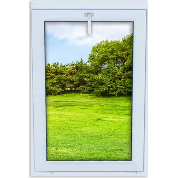Okno Bílé plastové okno PVC výklopné 80x120 cm (800x1200 mm) dvojsklo, nové okno s výklopnou funkcí