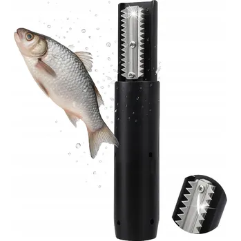 Kuchyňská škrabka Elektrická škrabka na rybí šupiny, černá