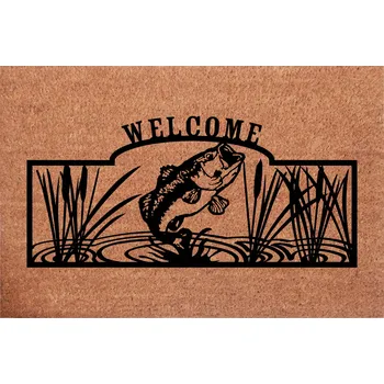 Kokosová rohožka před dveře Welcome Ryba - Rohožka pro rybáře