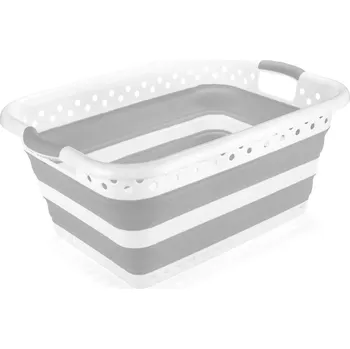 Bílo-šedý plastový koš na prádlo 40 l - Addis ID_1460326