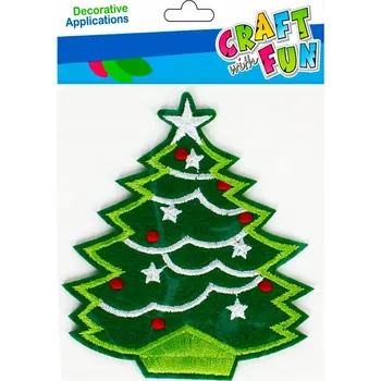 Vánoční dekorace Dekorativní ozdoba Samolepicí nášivka Vánoce Stromeček Craft bílá