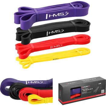 Sada posilovacích gum 4 ks HMS s vysokým odporem pro silový trénink