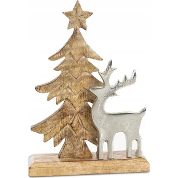 Vánoční dekorace Vánoční figurka 15x5x22 cm stromeček s sobem Eurofirany