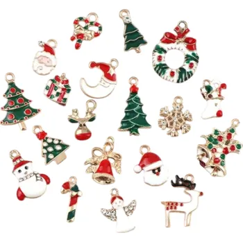 Vánoce 10 ks Kovové vánoční ozdoby z odolné slitiny Náhodné tvary a barvy Vánoční dekorace na stromeček Ručně zpracované přívěsky