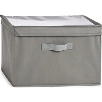 Úložný box TEXTILNÍ ORGANIZÉR DO SKŘÍNĚ ÚLOŽNÝ BOX NA OBLEČENÍ DO ŠATNÍKU ŠEDÝ 20 l