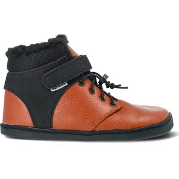 Dívčí obuv PEGRES ZIMNÍ BF40 0.1 Hnědá | Zateplené barefoot boty - 36