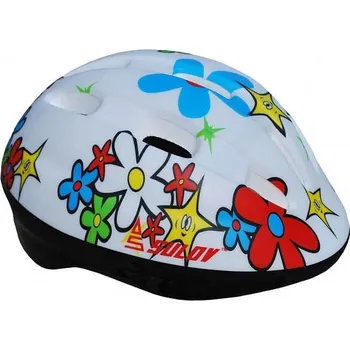 Cyklistická přilba Sulov® Dětská cyklo helma SULOV® JUNIOR, bílá s květy Helma velikost: S