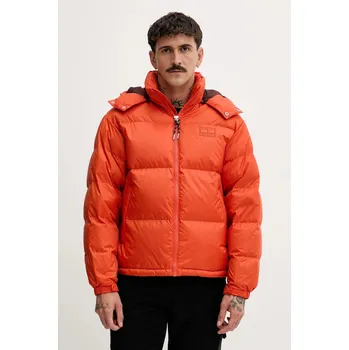 Péřová bunda Tommy Jeans oranžová barva, zimní, DM0DM22036 23X, vel. XL