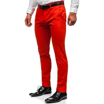 Pánská móda Tmavě oranžové pánské chino kalhoty Bolf 1143 - 30