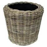 Květináč Van der Leeden Mandwerk / 42 x 44 cm / ratan / šedá