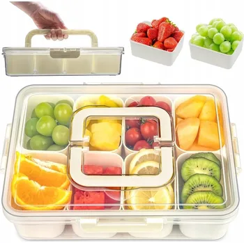 Dóza na potraviny PŘENOSNÁ DÓZA NA JÍDLO S 8 PŘIHRÁDKAMI, VHODNÁ DO MIKROVLNNÉ TROUBY, MRAZÁKU A MYČKY