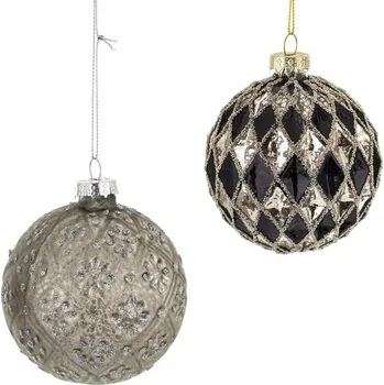 Vánoční dekorace SKLENĚNÉ VÁNOČNÍ BAŇKY NA VÁNOČNÍ STROMČEK O PRŮMĚRU 8,5 CM, SADA 2 KS VÁNOČNÍ OZDOBY.