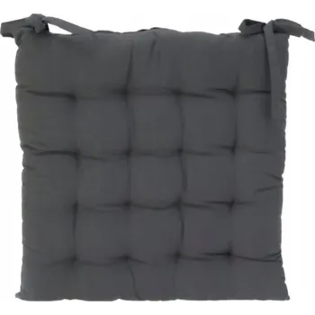 Podsedák POLŠTÁŘ NA ŽIDLI S VAZÁNÍM ČTVERCOVÝ ŠEDÝ 40 x 40 cm K SEZENÍ