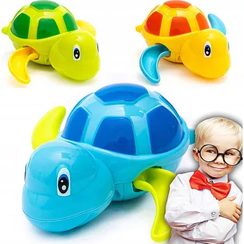 Hračka pro nejmenší ŽELVA ŽELVIČKA PLOVOUCÍ NA NATAHOVÁNÍ DO KOUPELE SKVĚLÝ KAMARÁD PRO NEJMENŠÍ