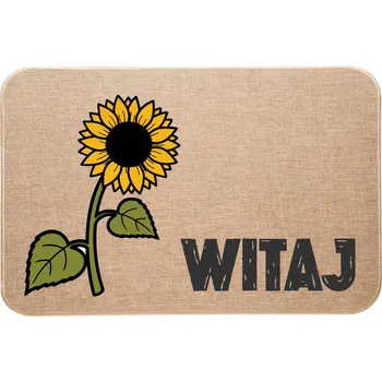 Rohožka Vstupní rohožka ze lnu s barevným potiskem Slunečnice Vítejte