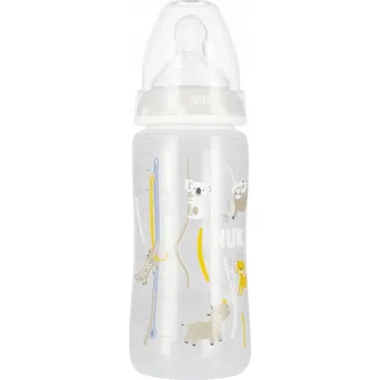 Kojenecká láhev NUK Láhev s ukazatelem teploty 300 ml 6-18m First šedá 10741103