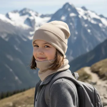 Nákrčník Ebbie Bavlněný nákrčník - LATTE- ŽEBROVANÝ Velikost: dětský