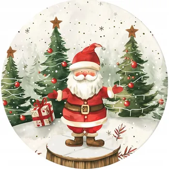 Talíř Prostírání pod talíř 30 cm Vánoční potisk Santa Claus