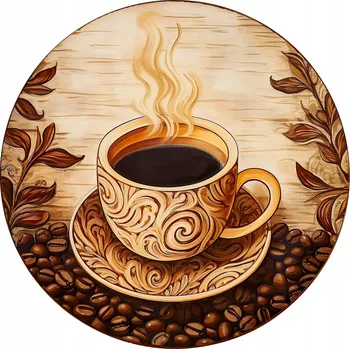 Keramické podložky pod hrnek x4 Šálek kávy zrnková