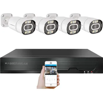 Mikrofon PoE IP 4 kamerovy set XM-403B 4MPx, mikrofon, CZ menu