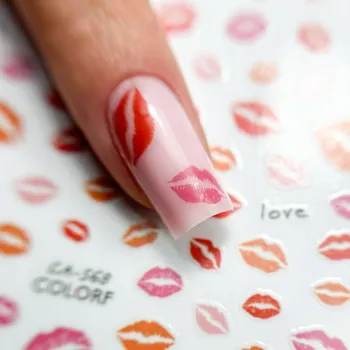 Samolepky na nehty tenké samolepicí valentýnské CA-568
