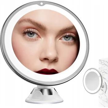 Zrcadlo ZRCADLO 10X S LED PODSVÍCENÍM 360° OTOČNÉ S PŘÍSAVKOU