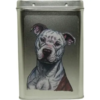 Dóza na potraviny Plechová dóza s obrázkem psa plemene pitbul