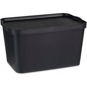 Úložný box UZAVÍRATELNÁ ČERNÁ KRABICE S VÍKEM COMPACT 24 L 45 X 24,5 X 29,3 CM
