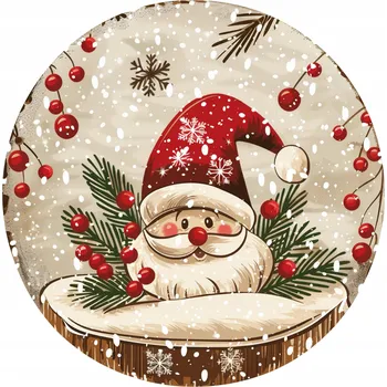 Talíř Prostírání pod talíř 30 cm Vánoční potisk Santa Claus celoplošný tisk