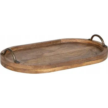 VELKÝ DŘEVĚNÝ PODNOS DO KUCHYNĚ, OBÝVÁKU, BOHO STYL, 40 cm, MANGOVÉ DŘEVO