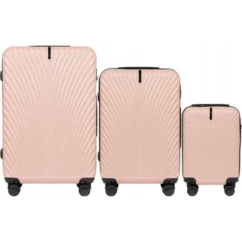 Wings Tvrdá kufrová sada ABS SN120-3KPL(XS)-PINK 188 l