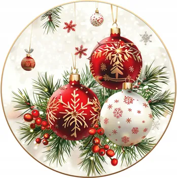 Vánoce Vánoční keramické podložky pod hrnek x4 - motiv vánoční koule