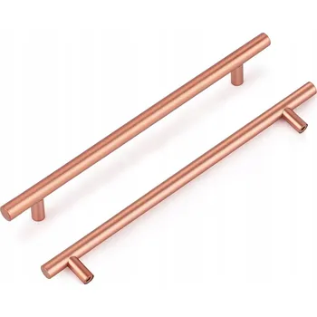 Nábytkové kování Nábytková úchytka reling pro zásuvky a skříňky, měděná barva, ocel, 256 mm, 20 ks