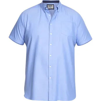 D555 košile pánská JAMES krátký rukáv nadměrná velikost 7XL světle modrá