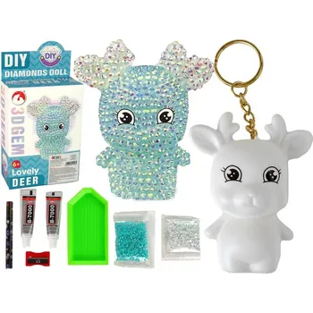 DIY Sada Diamantový Sob DIY Krystalky Klíčenka 3D Modrá