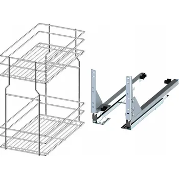 Kuchyňská skříňka Cargo koš spodní do skříňky 30 cm, 300, 2 úrovně, s tlumením dovírání REJS, chromovaný efekt