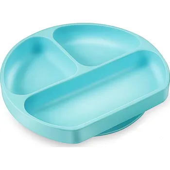 Talíř SILIKONOVÝ TALÍŘ S PŘÍSAVKOU - Modrý / Miska pro děti
