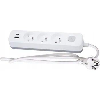 Napájecí kabel Prodlužovací Kabel přívod s vypínačem Rum-Lux 3 m 3 ks bílý